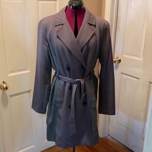 NWT Simply Vera Vera Wang Trench Coat solid and plaid size XL